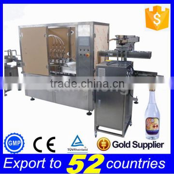Door to door automatic alcoholic drink filling capping and labeling machine