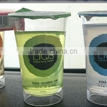 disposable PS cup with foil film for promotional