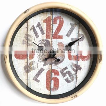 Dia 29 cm Contry Style Round Metal Wall Clock