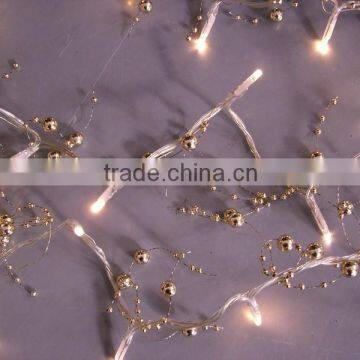 gold christmas bead string light