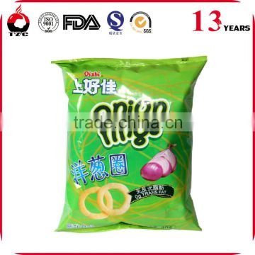flat pouch customer designed plastic food bag for onion rings