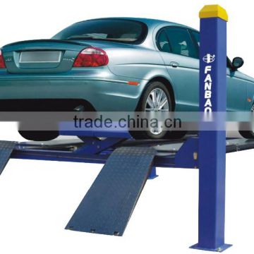 four post lift with rear sliding plate for doing wheel alignment