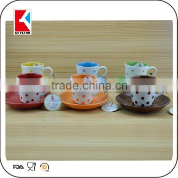 3oz colored coffee cup ceramic tea cup and saucer from china