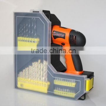 18V cordless drill set packing in plastic with window