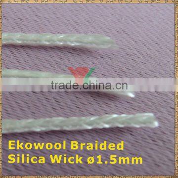 Enviromental Friendly 1.5mm silica rope for E cigarette Ekowool Braided silica rope with RoHS Compliant