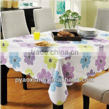 printed flowers flannel backed tablecloth