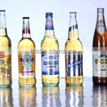 many kinds of plastic beer labels