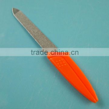ZJCS-019 8.5CM Orange color plastic handle nail files with glitter
