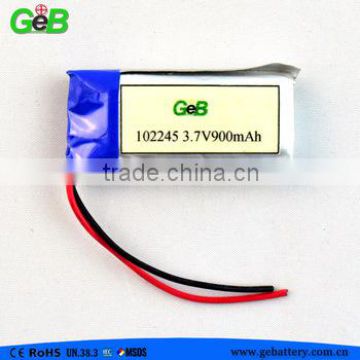 900mah lithium polymer battery/ 3.7V rechargeable for MP3