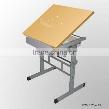 Easy hight&angle adjustable drawing table