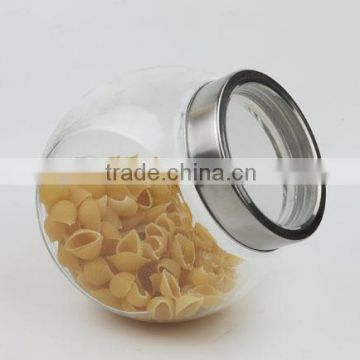 1500ml Clear Slanted Glass Jar with Stainless Steel Lid