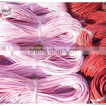 Pink Red genuine cow leather cords