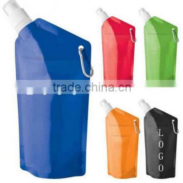 logo printed portable water bottle folding water bottle