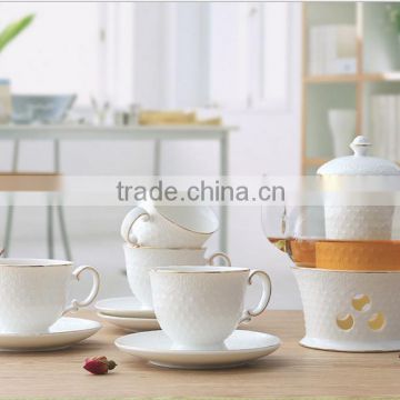 Good Quality Creative Customized Pure Color Bone China Ceramics Tea Set