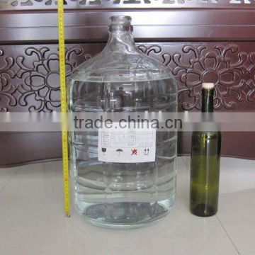 large clear round style glass wine bottle