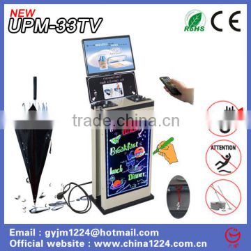 latest innovative technology products umbrella wrapper with led writing board and led Monitor display