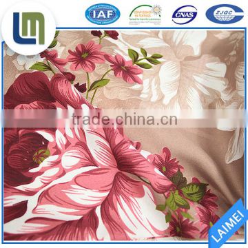 100% Polyester red flower disperse printed soft comfortable bedding fabric