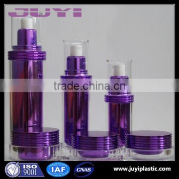 full set of cream jar and bottle in purple color for skin care products