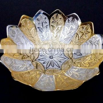 Beautiful gift item, return gift gold and silver plated bowl