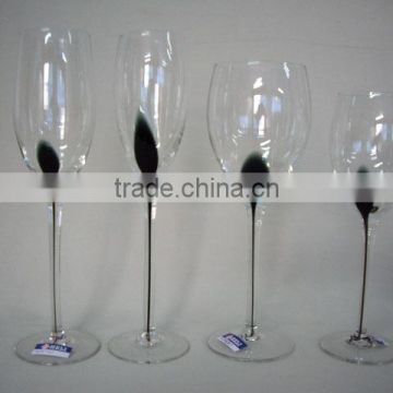 glass with black design