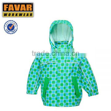 kids PU colorfull rain jacket outdoor rain jacket
