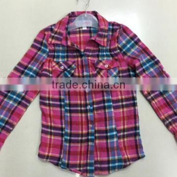 girl's flannel shirt- 2014 new style