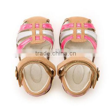 2016 girls outdoor rubber sole pu leather slip-on sandal shoes