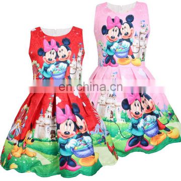 2020 Sleeveless Girls Cartoon Dress Print Wholesale Children's Clothing