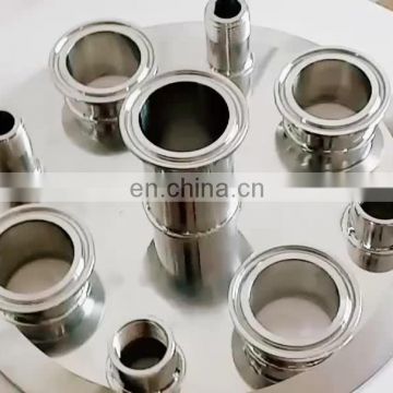 Sanitary mirror polish flat lid with NPT and triclamp port for connection fittings