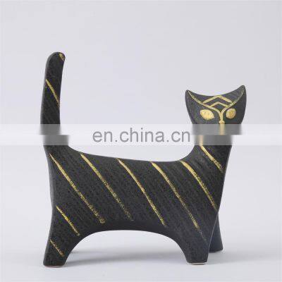 modern luxury gold ceramic cat egypt style animal sculpture decor home accessories