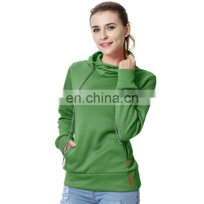 Wholesale custom women's hooded sweater long sleeve casual loose sports pure color hoodie Casual and comfortable