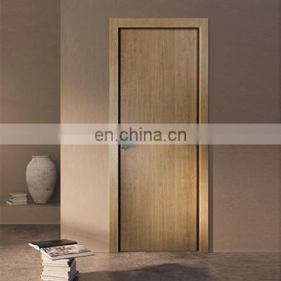 Solid core slab inside veneer wood panel home bedroom french wooden door frame simple teak wood door