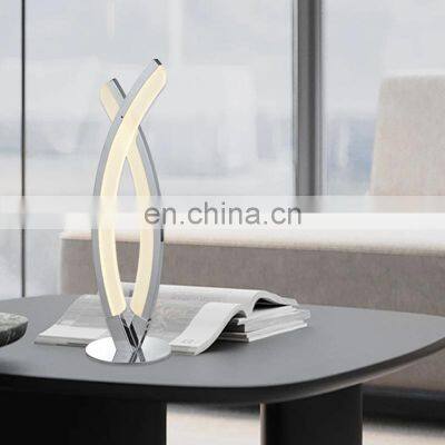 HUAYI High Quality Study Room Decoration Aluminum Acrylic LED Bedside Table Reading Lamp