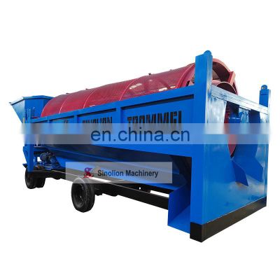 Mobile drum screen gold rotary screen machine for river alluvial gold washing plant