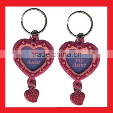 heart shaped PVC keychain, photo frame keychain