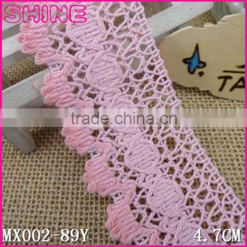 Customized Similar 1.92" Facotyr Wholesale Cheap White Sexy Lace Ribbon lace Trim,Pink Cotton lace Trim Yard for Dress Graments