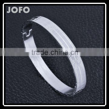 Ladies Male's Stainless Steel Love Bangle Bracelet Design Cuff Star Pattern SMJ0065