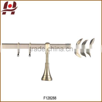 F128288-metal iron aluminium stainless steel brass plated plain twisted extensible telescopic window curtain poles rods pipes