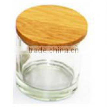 200ml wholesale candle holders glass clear with bamboo lid