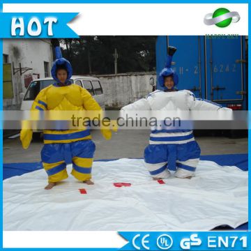 High Quality 0.45mm PVCsumo wrestler costumes, inflatable human kids and adult sized sumo wrestling suits for sale
