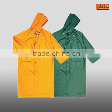 High quality outdoor Nylon PU PVC long raincoat for Men or ladies