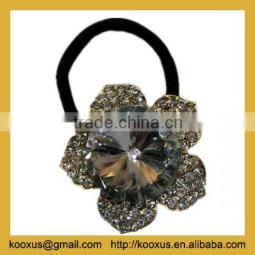 Alloy rhinestone hair tie band holder for lady