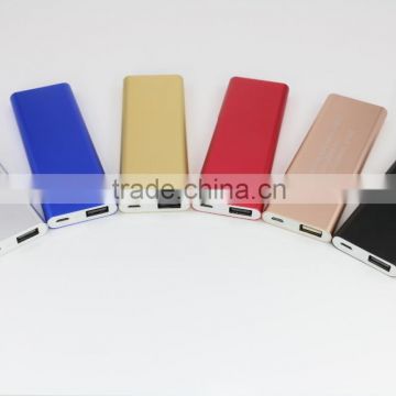 3000mAh colorful metal utral thin battery bank portable USB charger