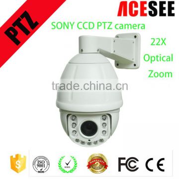 Hot selling 7 inch 22X zoom sony ccd sensor auto tracking ptz high speed dome camera with RS485
