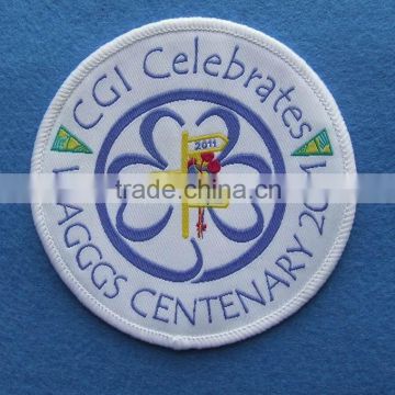 round shaped woven sew on badges