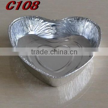 heart-shaped aluminum foil container C108