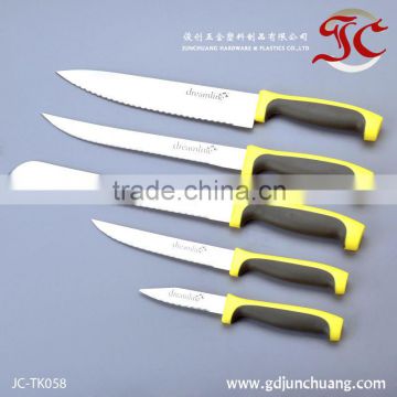 Popular kitchen knife set with beautiful colorful PP handle