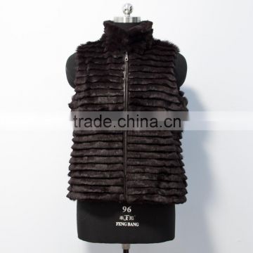 Brown color fashion real mink fur vest 15111804/women vest