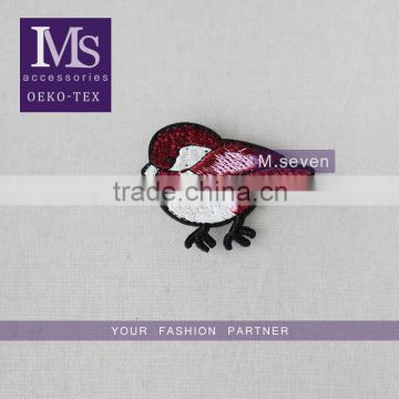 high quality red color polyester fabric neck collar patch embroidery for sale