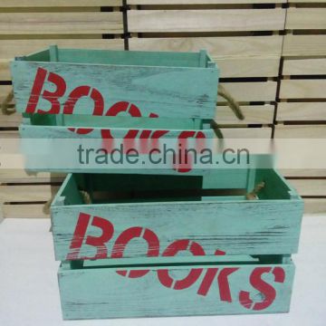 wooden books crates,printed wooden crate for book,book storage wood crates